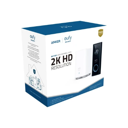 Durų skambučio, kameros ir stotelės komplektas Anker Eufy Video Doorbell 2K