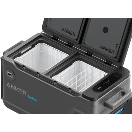 Anker EverFrost 50 atidaryta kamera su dviem skyriais