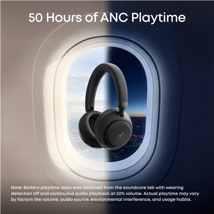 Anker Soundcore ausinės | Space 2 | Ant ausų | Mikrofonas | Reaktyvinė juoda | Triukšmo slopinimas