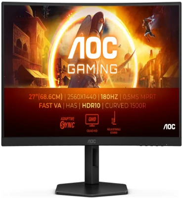 Žaidimų monitorius AOC CQ27G4X - 27 col./ Fast VA / QHD(2560 x 1440 | 16:9 /180 Hz | 1 ms |  pikselių | 300 cd/m² | HDMI jungtys quantity 2 |