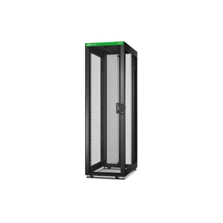 APC Easy Rack 600mm/42U/1000mm, su stogu, ratukais, kojelėmis ir 4 laikikliais, be šoninių panelių, juodas | Schneider Electric