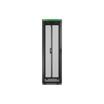 APC Easy Rack 600mm/42U/1000mm, su stogu, ratukais, kojelėmis ir 4 laikikliais, be šoninių panelių, juodas | Schneider Electric
