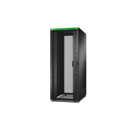 APC Easy Rack 800mm/42U/1100mm su stogu, šonine panele, ratukais, kojelėmis ir 4 laikikliais, be dugno, juodas | Schneider Electric