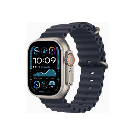 Apple Watch Ultra 2 GPS + Cellular 49mm Natural Titanium Case with Navy Ocean Band MX4D3EL/A