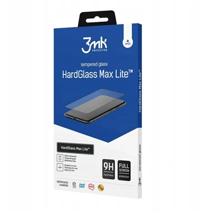3MK HardGlass Max Lite, skirtas iPhone 12/12 Pro, Juodas, ekrano apsauga nuo pirštų atspaudų