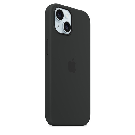 Apple iPhone 15 Silikoninis dėklas with MagSafe - Juodas