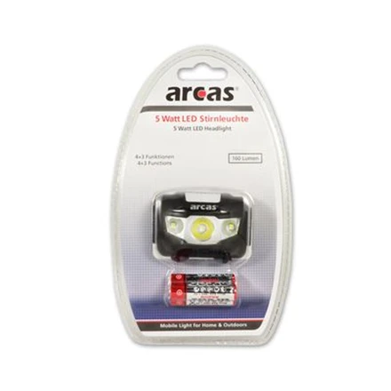 Arcas | Priekinis žibintas | ARC5 | 1 LED+2 prožektorių šviesos diodai | 5 W | 160 lm | 4+3 šviesos funkcijos