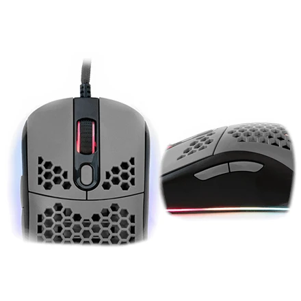 Itin lengva Žaidimų Pelė Arozzi Favo, su RGB pašvietimu, Pixart 3389 sensorius, Omron 20M switches, Pilka-juoda