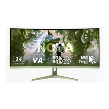 Monitorius Arozzi | Nova | 34 " | VA | UWQHD | 21:9 | 165 Hz | 1 ms | 3440 x 1440 pikselių | 350 cd/m² | HDMI jungtys quantity 2 | Forest Žalias