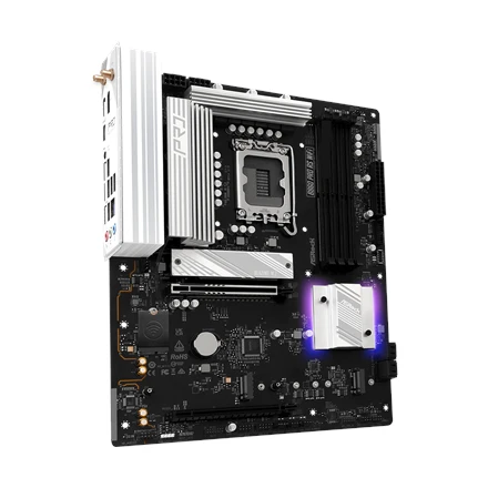 ASRock B860 PRO RS WIFI | Procesorių šeima Intel | Procesoriaus lizdas LGA1851 | DDR5 | Palaikomos kietojo disko sąsajos SATA, M.2 | SATA jungčių skaičius 4