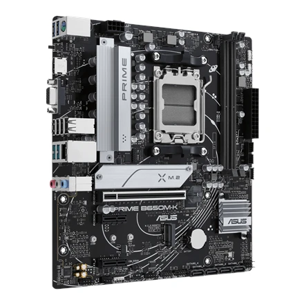 Pagrindinė plokštė Asus | PRIME B650M-K | Procesorių šeima AMD | Procesoriaus lizdas AM5 | DDR5 | Palaikomos standžiojo disko sąsajos SATA, M.2 | SATA jungčių skaičius 4