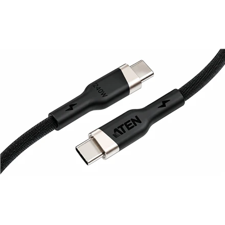 Aten 240W USB-C to USB-C Braided Charging Cable, 1 m | 2L-3101P240 | USB-C to USB-C