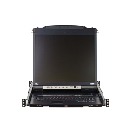 Aten | 8-Port PS/2-USB VGA Dual Rail 19" LCD KVM Switch with Daisy-Chain Port and USB Peripheral Support | CL5808N