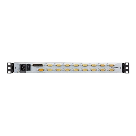 Aten | 16 prievadų PS/2-USB VGA dviejų bėgelių 19 colių LCD KVM komutatorius su grandinės jungtimi ir USB periferinių įrenginių palaikymu | CL5816N