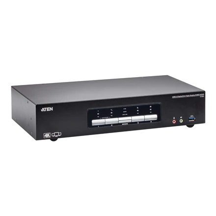 Aten | 4 prievadų USB 3.0 4K DisplayPort trijų ekranų KVMP komutatorius | CS1964