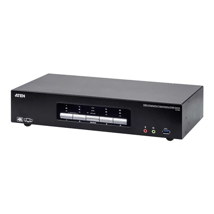Aten | 4 prievadų USB 3.0 4K DisplayPort trijų ekranų KVMP komutatorius | CS1964