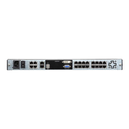 Aten | 16 prievadų Cat 5 dviejų bėgelių 19" LCD KVM per IP komutatorius su virtualia medija | KL1116VNA-AG | 1 x USB A tipo lizdas