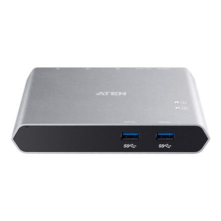 Aten | US3310-AT 2 prievadų USB-C doko jungiklis su maitinimo perdavimu