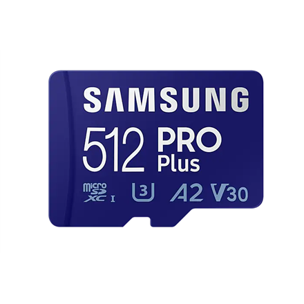 Atminties kortelė Samsung PRO Plus microSD 512 GB (2021), Mėlynos spalvos