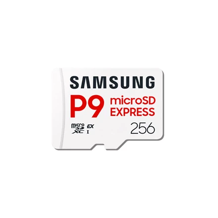 SAMSUNG P9 Express Micro SD kortelė 256GB 4K UHD NVMe 1.3 800 MB/s skaitymo 200 MB/s įrašymo Atminties kortelė, skirta Nintendo Switch 2