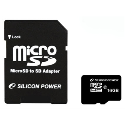 Atminties kortelė Silicon Power | 16 GB | Micro SDHC | Flash atminties klasė 10 | SD adapter