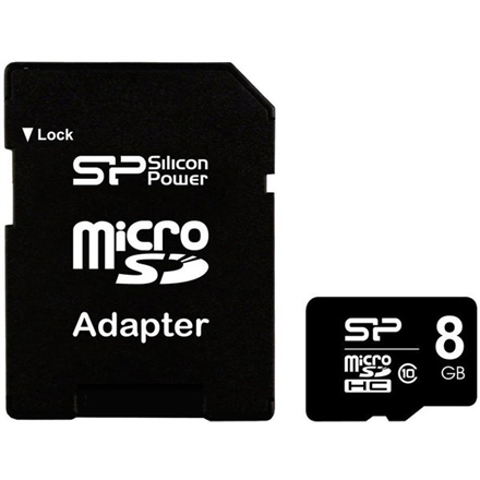Atminties kortelė Silicon Power | 8 GB | Micro SDHC | Flash atminties klasė 10 | SD adapter