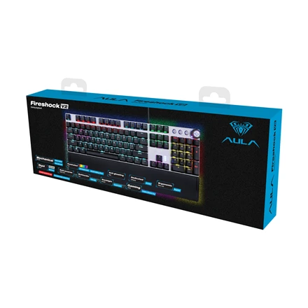 AULA Fireshock V2 Mechaninė klaviatūra su laidu, EN/RU/UA