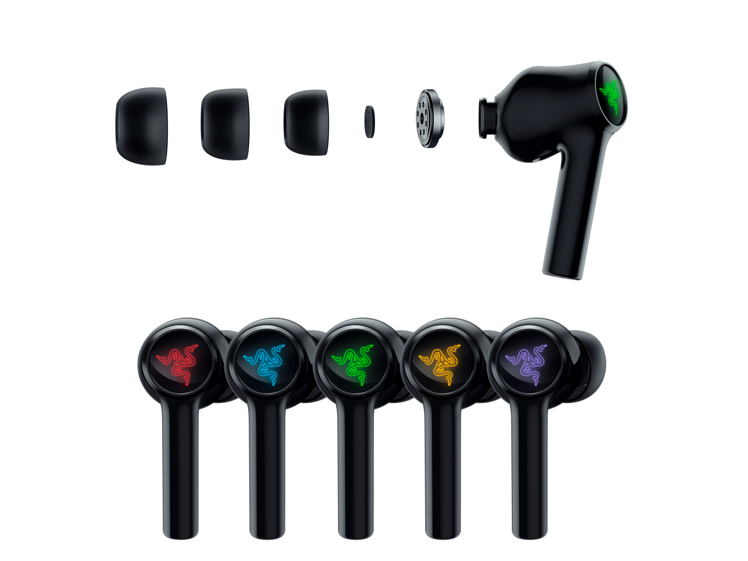 Ausinės Razer Hammerhead True Wireless Earbuds 2021, Chroma RGB, Juodos