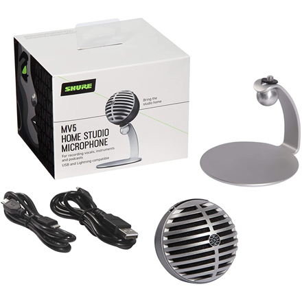 Shure MV5 Digital Condenser Microphone, Pilkas | Shure | Digital Condenser Microphone | MV5-DIG | Pilkas | Lightning, USB