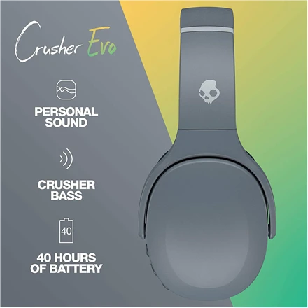 Skullcandy Crusher Evo™ Sensory Bass belaidės ausinės, Pilkos spalvos