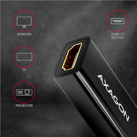 AXAGON | Aktyvus adapteris | DisplayPort prie HDMI | 0,15 m