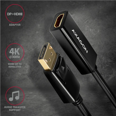 AXAGON | Aktyvus adapteris | DisplayPort prie HDMI | 0,15 m