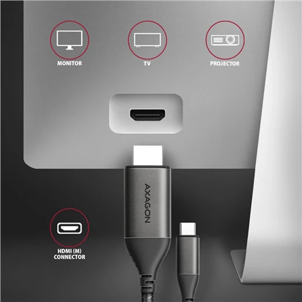 AXAGON | Aktyvus keitiklis | USB-C į HDMI | 1,8 m
