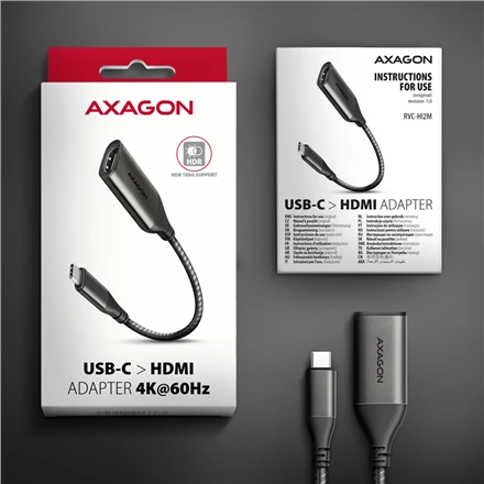 AXAGON | Aktyvus keitiklis | USB-C į HDMI | 0,25 m