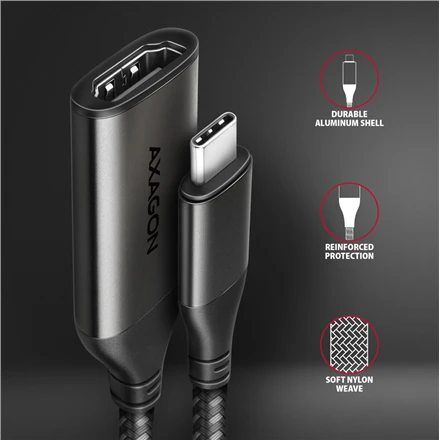 AXAGON | Aktyvus keitiklis | USB-C į HDMI | 0,25 m