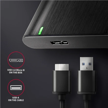 AXAGON Bevaržtinis aliuminio USB 3.2 Gen 1 - SATA 6G išorinė dėžutė, skirta 2,5" SSD / HDD | EE25-A6M