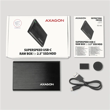 Kietasis diskas AXAGON EE25-A6C USB-C 3.2 – SATA 6G 2,5" išorinė dėžutė