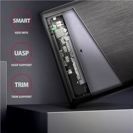 AXAGON Bevaržtinis aliuminio USB 3.2 Gen 1 - SATA 6G išorinė dėžutė, skirta 2,5" SSD / HDD | EE25-A6M