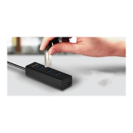 AXAGON HUE-S2B 4x USB3.0 įkrovimo šakotuvas, MicroUSB įkrovimo jungtis