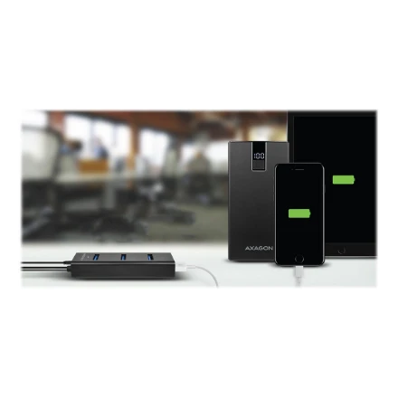 AXAGON HUE-S2B 4x USB3.0 įkrovimo šakotuvas, MicroUSB įkrovimo jungtis