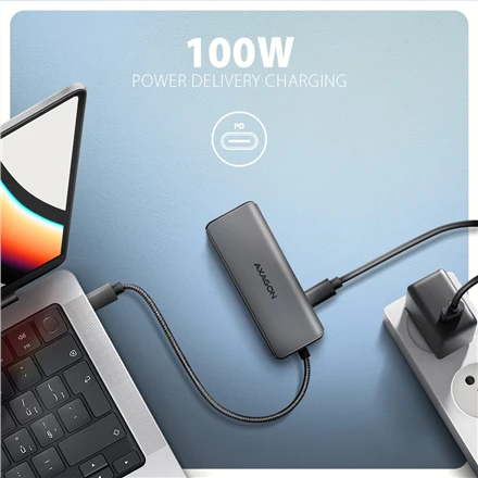 AXAGON HMC-5H USB-C 3.2 Gen 1 šakotuvas, 3x USB-A, 4K HDMI, PD 100W, 100 cm USB-C laidas