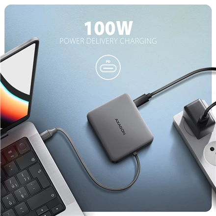 AXAGON HMC-5HL USB 5Gbps šakotuvas, 2x USB-A, HDMI 4k/60Hz, RJ-45, PD 100W, 20c
