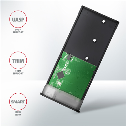 Kietasis diskas AXAGON išorinė USB-C 3.2 Gen 2 metalinė dėžutė M.2 SATA SSD diskams | EEM2-SBC