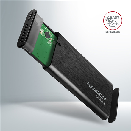 Kietasis diskas AXAGON išorinė USB-C 3.2 Gen 2 metalinė dėžutė M.2 SATA SSD diskams | EEM2-SBC