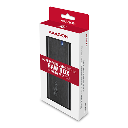 Kietasis diskas AXAGON išorinė USB-C 3.2 Gen 2 metalinė dėžutė M.2 SATA SSD diskams | EEM2-SBC