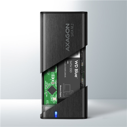 Kietasis diskas AXAGON išorinė USB-C 3.2 Gen 2 metalinė dėžutė M.2 SATA SSD diskams | EEM2-SBC