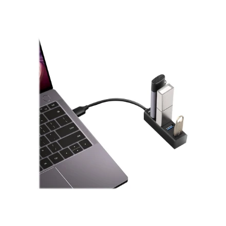 AXAGON Miniatiūrinis metalinis keturių prievadų USB 3.2 Gen 1 šakotuvas | HUE-M1A