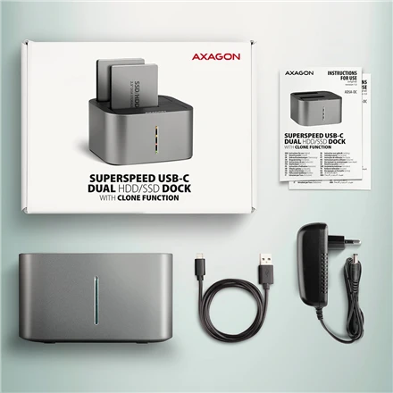 AXAGON | SuperSpeed USB DUAL 2,5"/3,5" HDD/SSD DUAL dokas | ADSA-DC