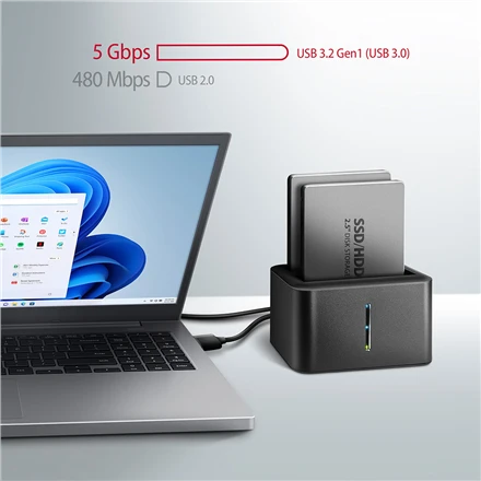 AXAGON | SuperSpeed USB DUAL 2,5" SSD / HDD MINI dokas | ADSA-D25
