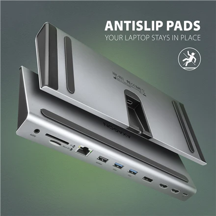 „Axagon“ kelių prievadų USB-C 5Gbps trigubas 4K ekrano šakotuvas HMC-4KX3